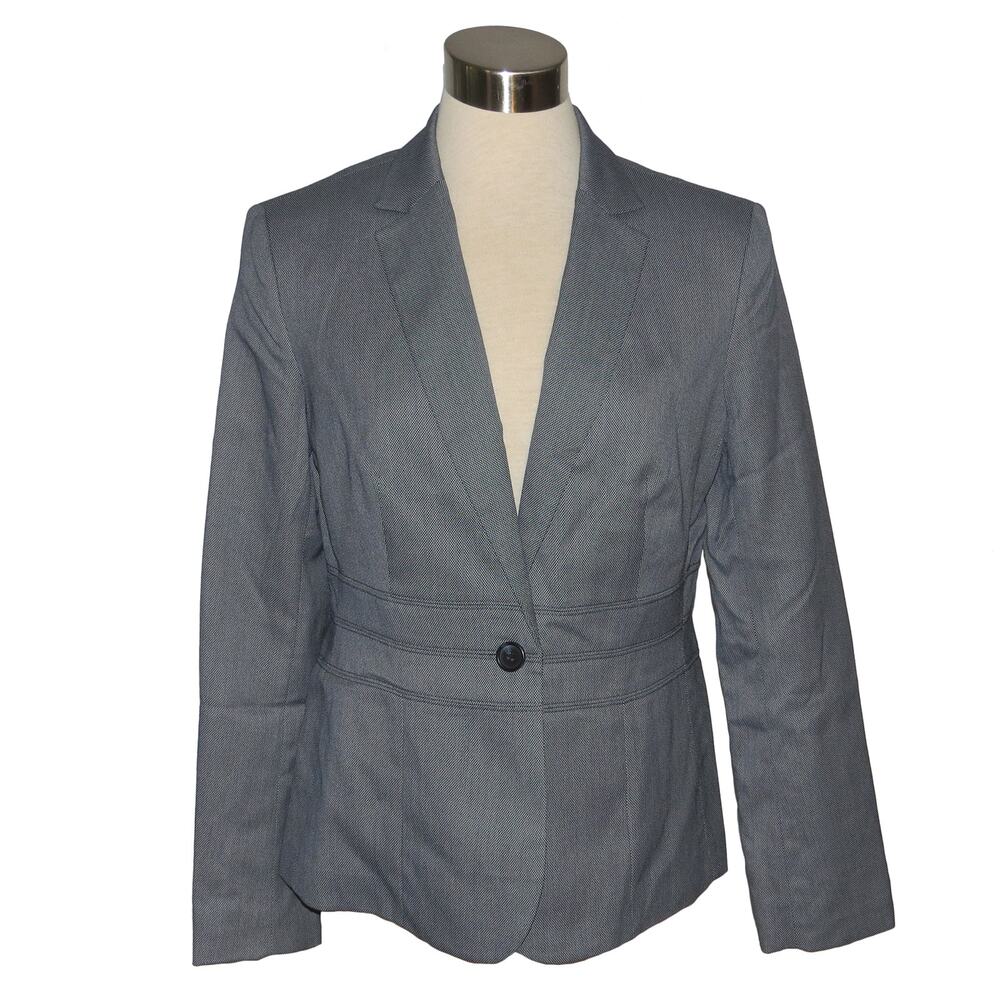 Jones NY Size 6 Navy Honeycomb Blazer